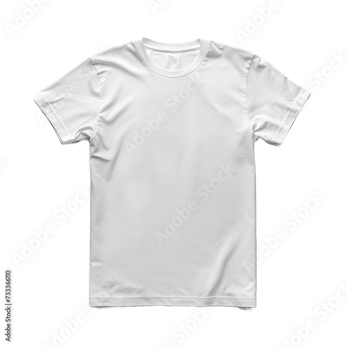 White T-shirt mockup isolated on white background. Men's white blank T-shirt template