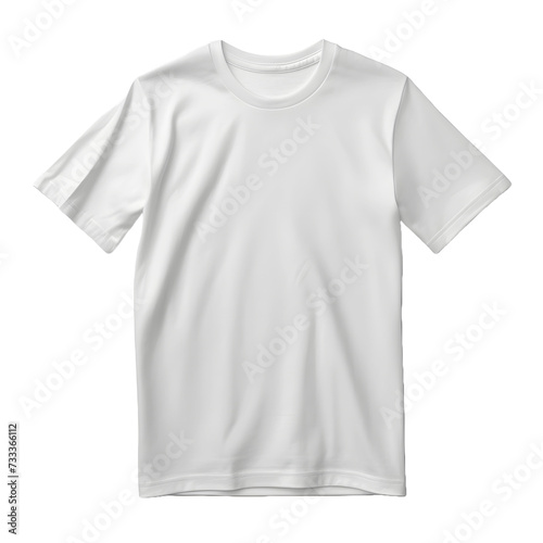 White T-shirt mockup isolated on white background. Men's white blank T-shirt template