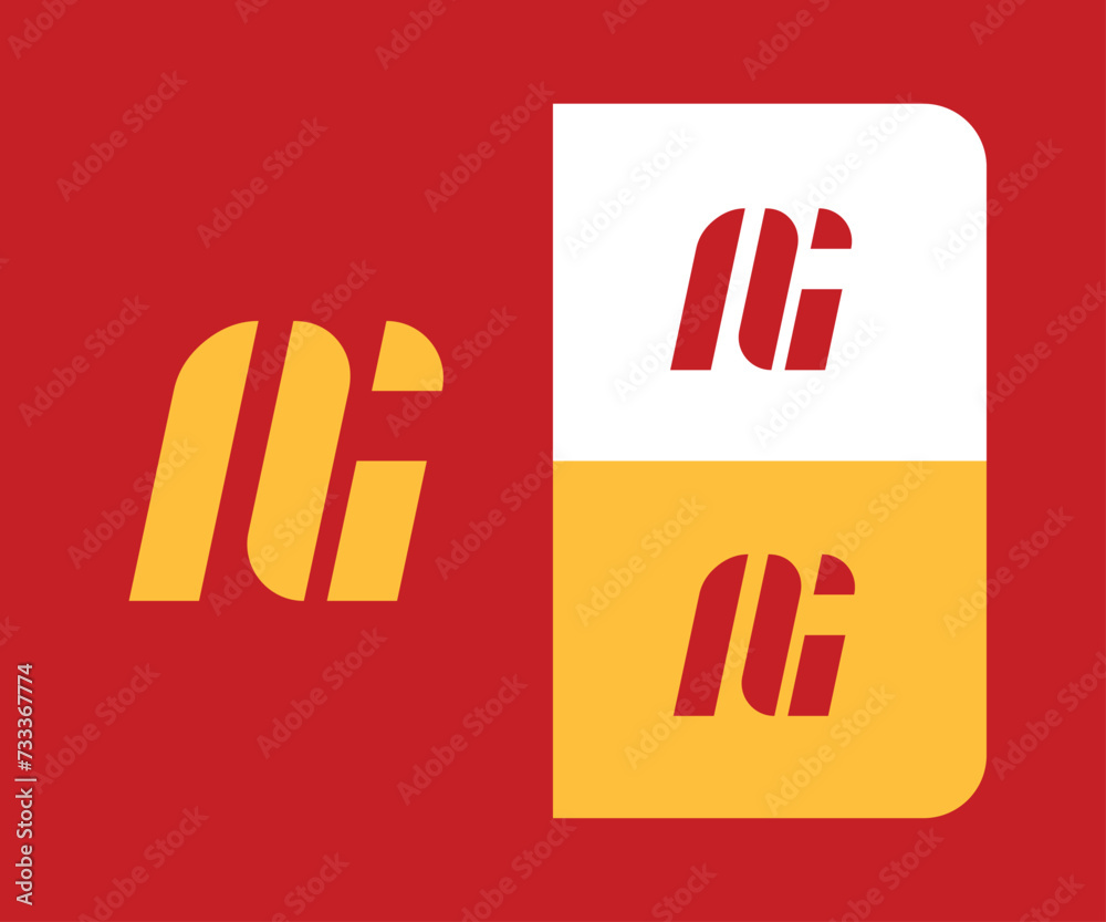 Obraz premium Minimal abstract letter A and G logo design in vibrant color