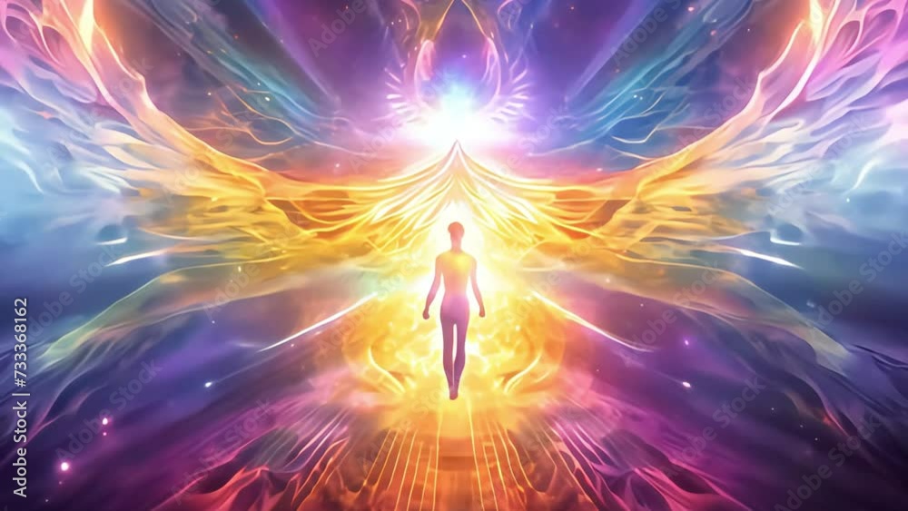 astral energetic life form. a colorful illustration of the interaction of energy and essence. Generative AI