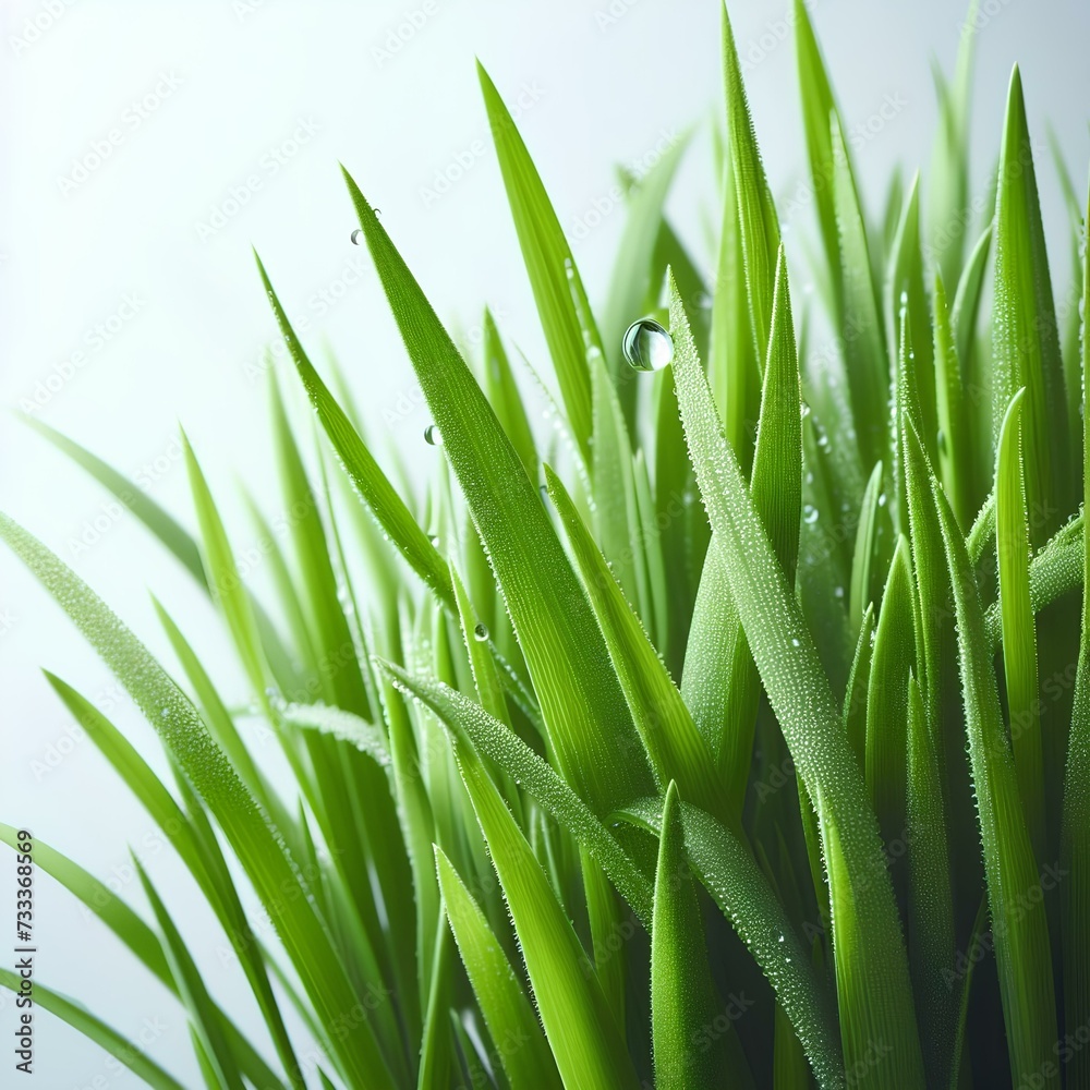 Obraz premium green grass macro photo . Generated AI. 