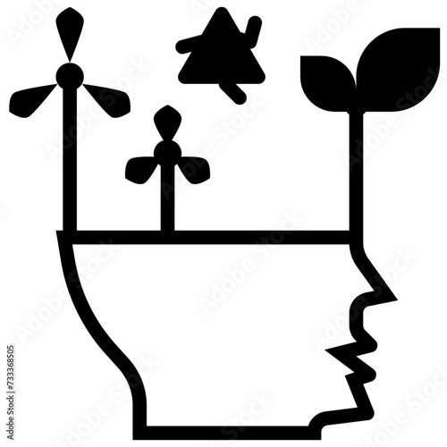 esg mindset thinking glyph style icons