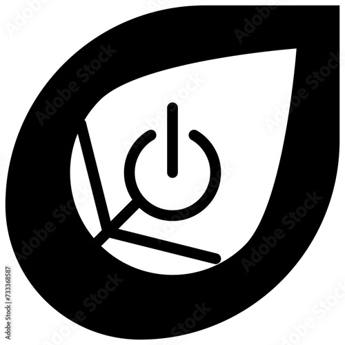 leaf/green power button glyph style icons