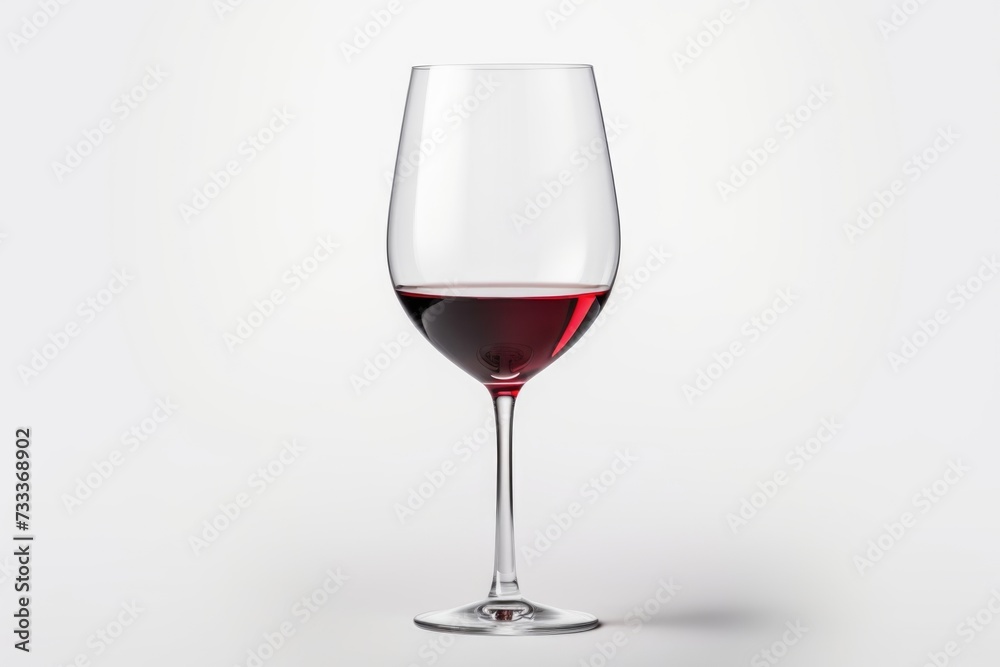 Isolated red wine glass on white background