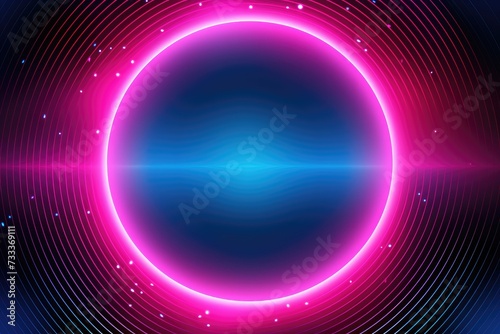 Neon pink and blue textured round circle background, A futuristic background with a composition of circle gradient shapes. Ai generated