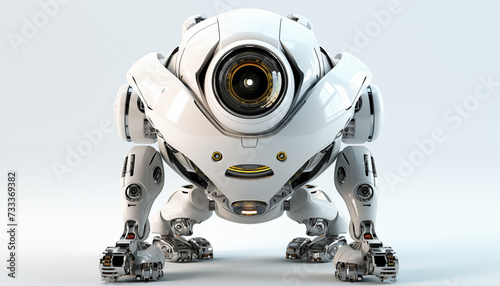 Futuristic robot on a white background © Nadtochiy