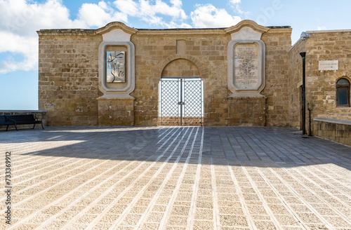the entrance to Fort Saint Antonio (Fortino Abate di Sant'Antonio). Imperatore Augusto seafront port of Bari, Puglia region (Apulia), southern Italy, Europe, September 18, 2022