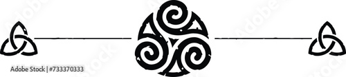 Celtic Symbols Header with Inverted Triskele and Triquetra photo