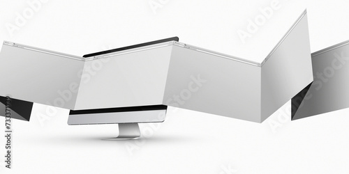 Realistic concept of web display computer isolated on white background , can use for simple project.