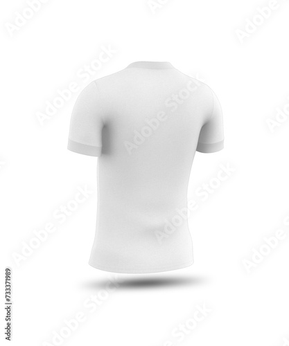 Realistic concept of blank white man football tshirt isolated on white background , can use for simple project.