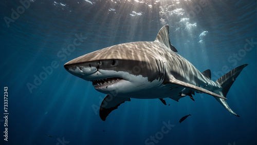 Unterwasseraufnahme eines Haies  Symbolbild
