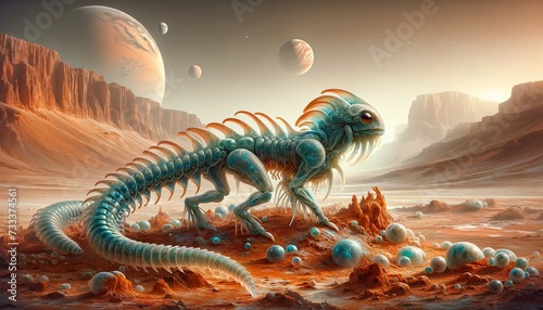 Possible form of life on the planet Mars. Generative AI