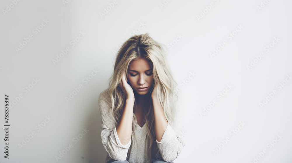 studio portrait of a girl. mental problems. studio portrait of a girl. mental problems.