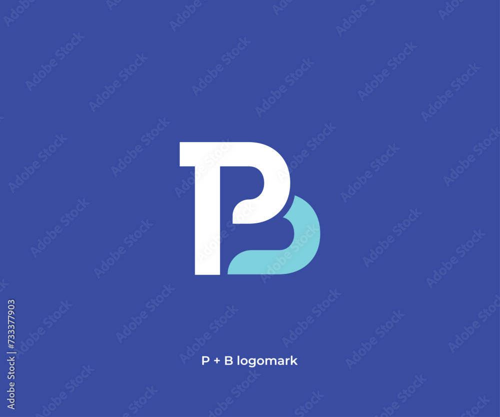 Minimalist clean P and B logo design - unique tech logomark Minimalist clean P and B logo design - unique tech logomark