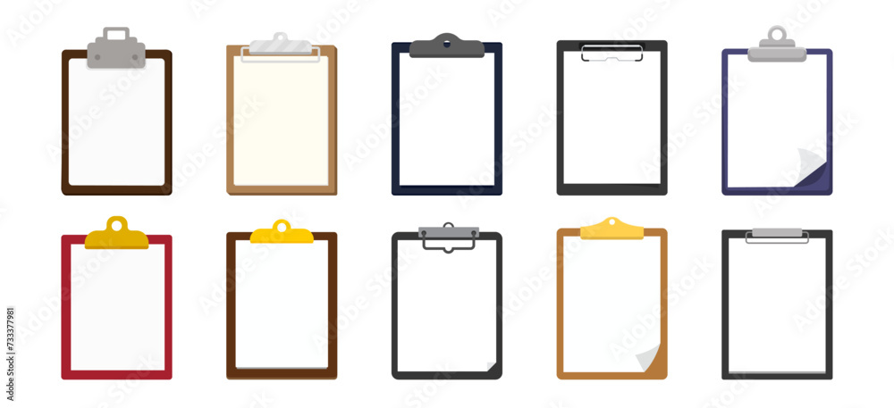 Clipboard icon. Clipboard checklist or document. Vector isolated icons or signs. Clipboard with checkmark cross and text - obrazy, fototapety, plakaty 