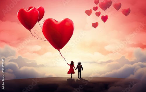 Couple in love_on Valentines Day Heart
