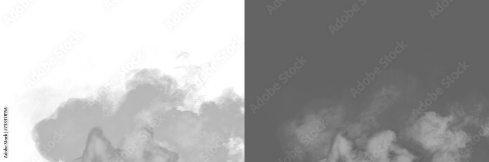 Naklejka premium White color fog png. Fog isolated on transparent background. Fog cloud smoke effect. Realistic fog cloud smoke mist texture. 