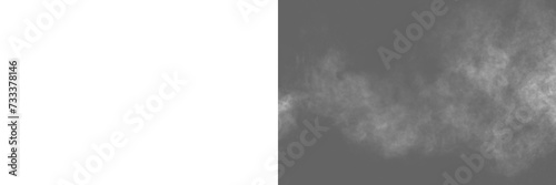 White color fog png. Fog isolated on transparent background. Fog cloud smoke effect. Realistic fog cloud smoke mist texture.	 photo