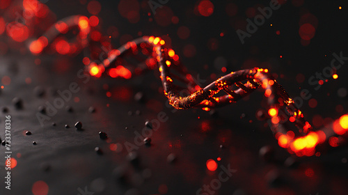 DNA double helix - Cell structure - Biology Physiology related medical red and black background