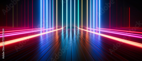 Abstract background with neon lights.