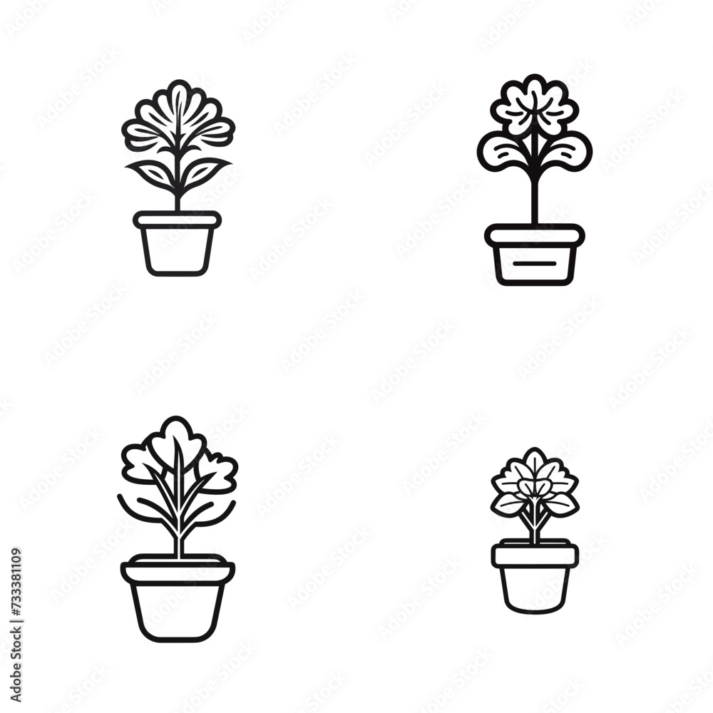 set of Azalea plant flower in a pot vector illustration isolated transparent background, cut out or cutout t-shirt design set of Azalea plant flower in a pot vector illustration isolated transparent background, cut out or cutout t-shirt design