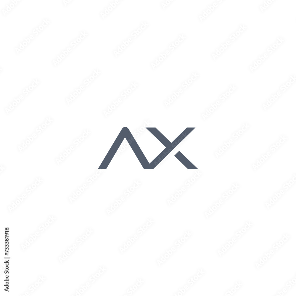 Letter AX logo isolated on white background Letter AX logo isolated on white background
