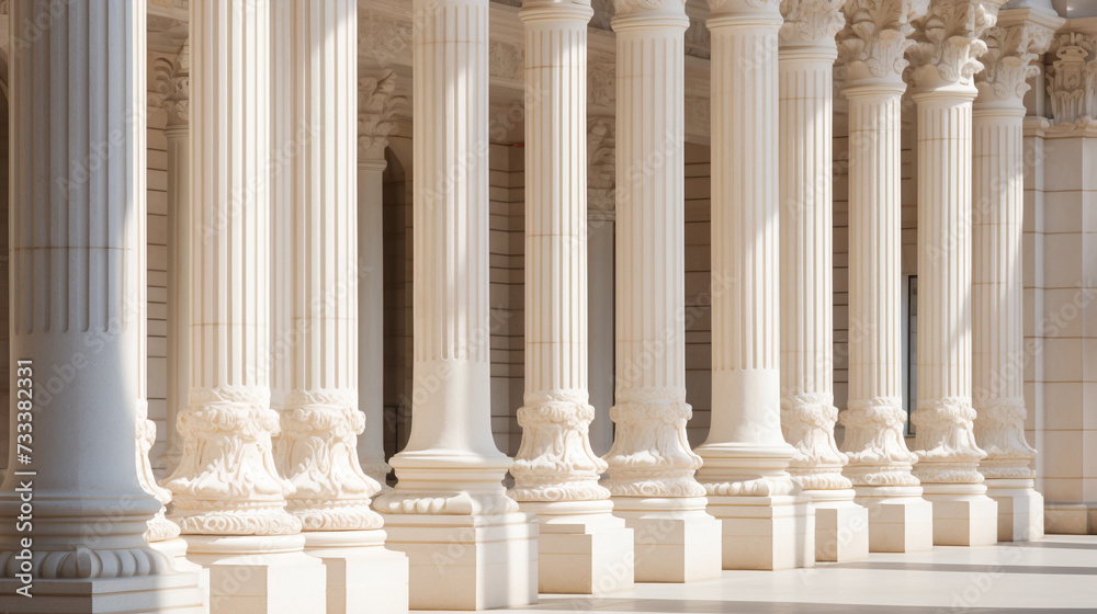 Realistic building marble pillars background Realistic building marble pillars background