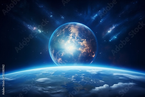Social media network concept. Global network on Earth concept. 3D rendering elements of this image furnished by NASA
