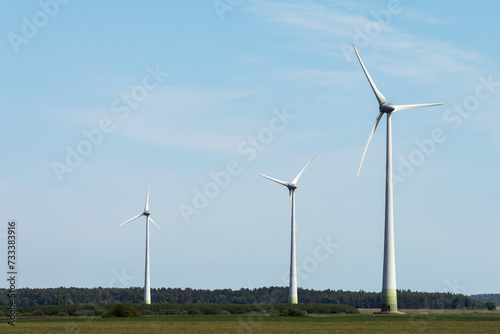 Wallpaper Mural Three Wind Turbines Windmill Energy Farm standing in the fields. Torontodigital.ca