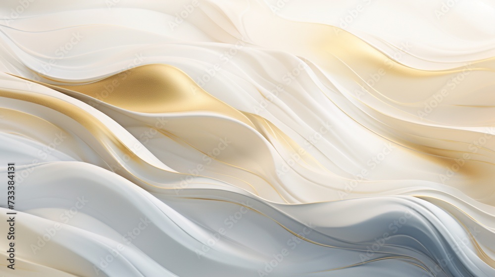 A high-definition snapshot freezes a moment of liquid luxury, as abstract white and golden waves create a resplendent wavy tapestry. A high-definition snapshot freezes a moment of liquid luxury, as abstract white and golden waves create a resplendent wavy tapestry.