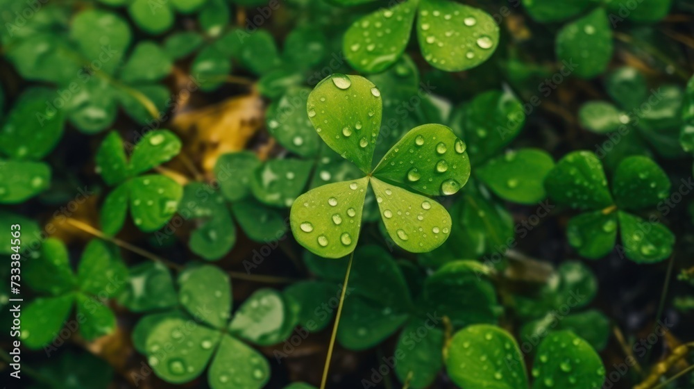 Colorful clover leaf pattern in autumn Colorful clover leaf pattern in autumn
