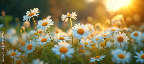 banner of Daisy blossom background © Kateryna Kordubailo