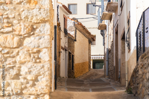 Fototapeta Naklejka Na Ścianę i Meble -  Streets in the old town, in Xodos, Comunidad Valenciana, Castellón province, Spain.