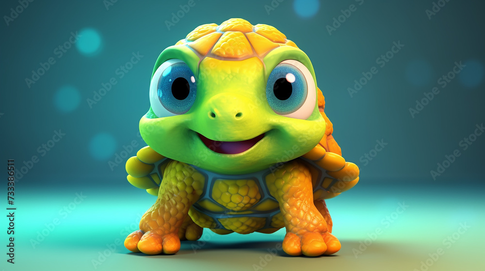 3d rendered photo of turtle made with generative AI 3d rendered photo of turtle made with generative AI