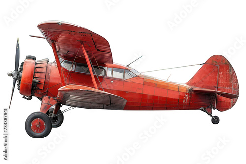 small airplane isolated on transparent background ,vintage plane png ,generative ai