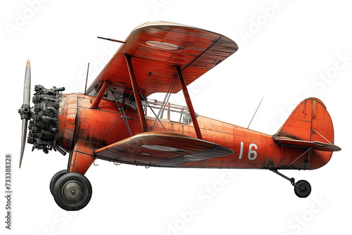 small airplane isolated on transparent background ,vintage plane png ,generative ai photo