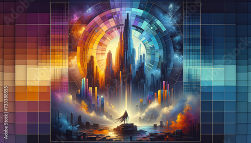 Dystopian Serenity: A Vibrant Vision of Calm Amidst Chaos