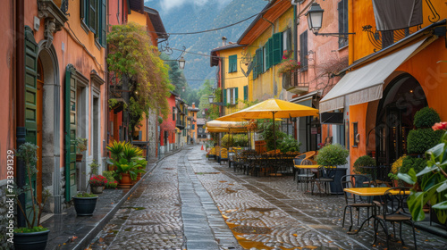 A charming European village, with cobblestone streets