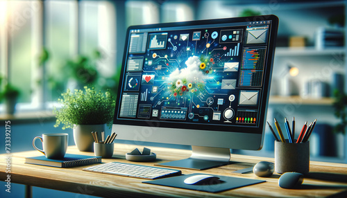 Modern VDI Workspace with Vibrant Desktop Applications