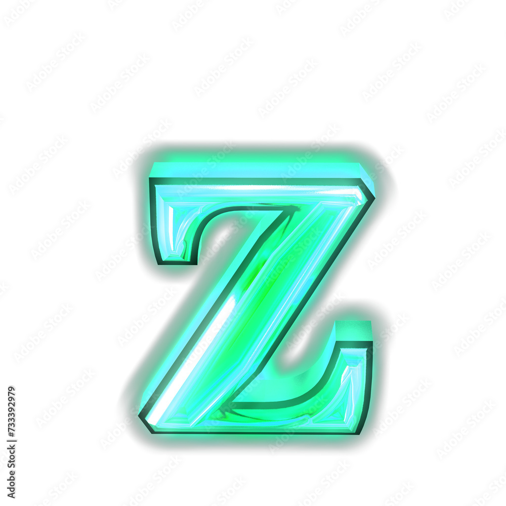 Glowing turquoise 3d symbols. letter z Glowing turquoise 3d symbols. letter z