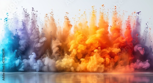 Color explosion colorful rainbow powder flight explosion