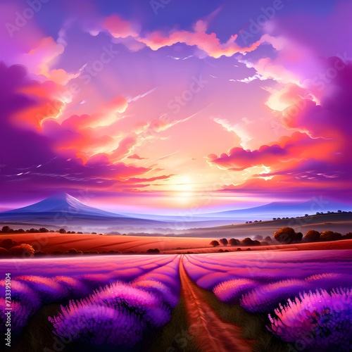 Lavender Purple Sunrise