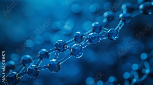 Caffeine Molecule Set Against a Rich Blue background. 