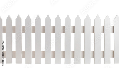 White picket fence isolated cutout on transparent photo