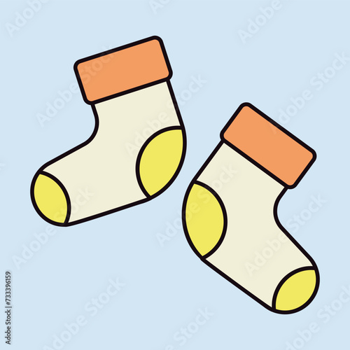 Baby socks bootees vector isolated icon