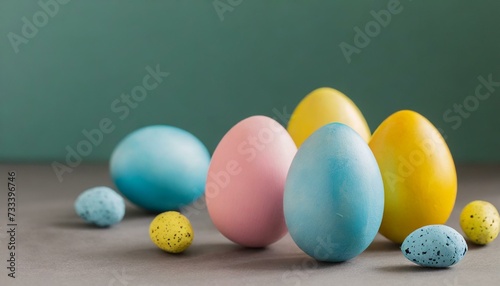 Pastel colored eggs for Easter decoration.