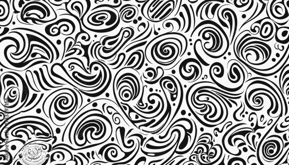 Funny black and white 3D line doodle seamless pattern. Creative minimalist style art background for children or trendy design with basic shapes. Modern impasto paint stroke backdrop. Funny black and white 3D line doodle seamless pattern. Creative minimalist style art background for children or trendy design with basic shapes. Modern impasto paint stroke backdrop.