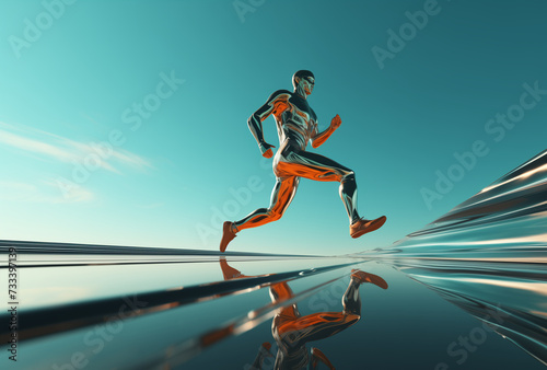 futuristic illustration of a runner.
