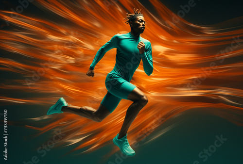 futuristic illustration of a runner.