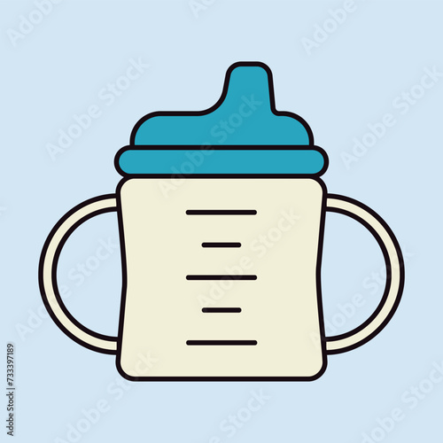 Toddler sippy cup vector isolated icon